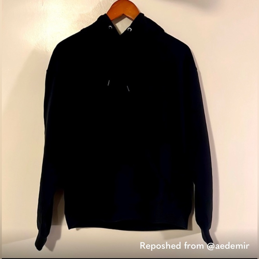 Black Cotton Mid Weight Hoodie Medium